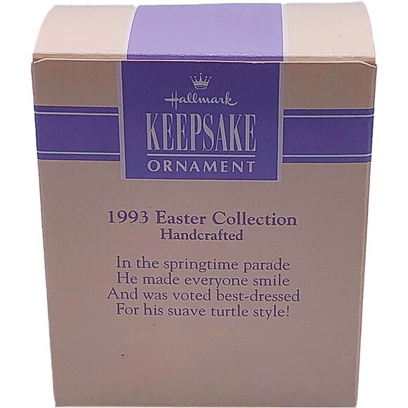 1993 Hallmark Keepsake Easter Collection Best-Dressed Turtle Ornament in Box - Picture 3 of 7